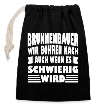 Well Construction Well Builder We Drill for Gift - Closable cotton gift bag (14x20cm) - black - Front