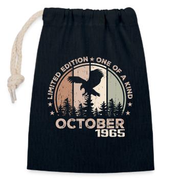 Incomparable since October 1965 59 Anniversary - Closable cotton gift bag (14x20cm) - navy - Front