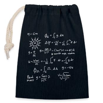 Physics Equations Unleashed - Closable cotton gift bag (14x20cm) - navy - Front