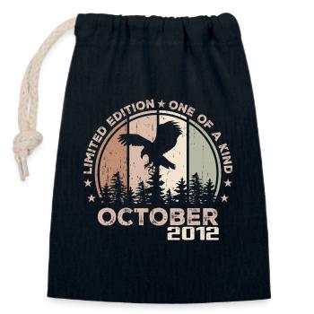 Incomparable depuis octobre 2012 12 Anniversaire - Sac cadeau en coton avec cordon (14 x 20 cm) - bleu marine - Devant
