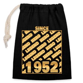 Legend 1952 - Closable cotton gift bag (14x20cm) - black - Front