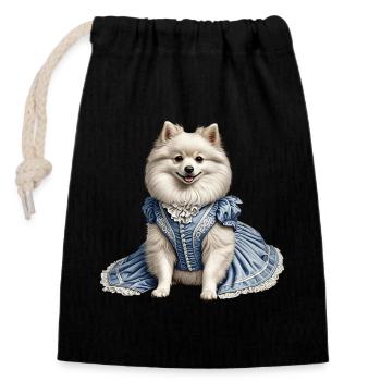 Noble dog - Closable cotton gift bag (14x20cm) - black - Front