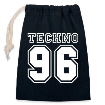 TECHNO 96 - Closable cotton gift bag (14x20cm) - navy - Front