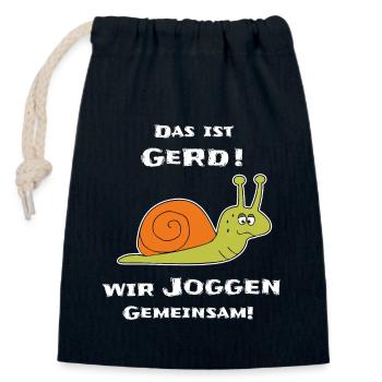 Funny Snail Jogging - Closable cotton gift bag (14x20cm) - navy - Front