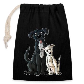 Canine - Closable cotton gift bag (14x20cm) - black - Front