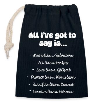 Mystisch lustiger Spruch - weiß - Verschließbarer Geschenkbeutel aus Baumwolle (14x20cm) - Navy - Vorne