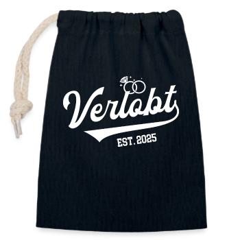 Verlobt 2025 Hochzeit Antrag Verlobung Verlobte - Verschließbarer Geschenkbeutel aus Baumwolle (14x20cm) - Navy - Vorne