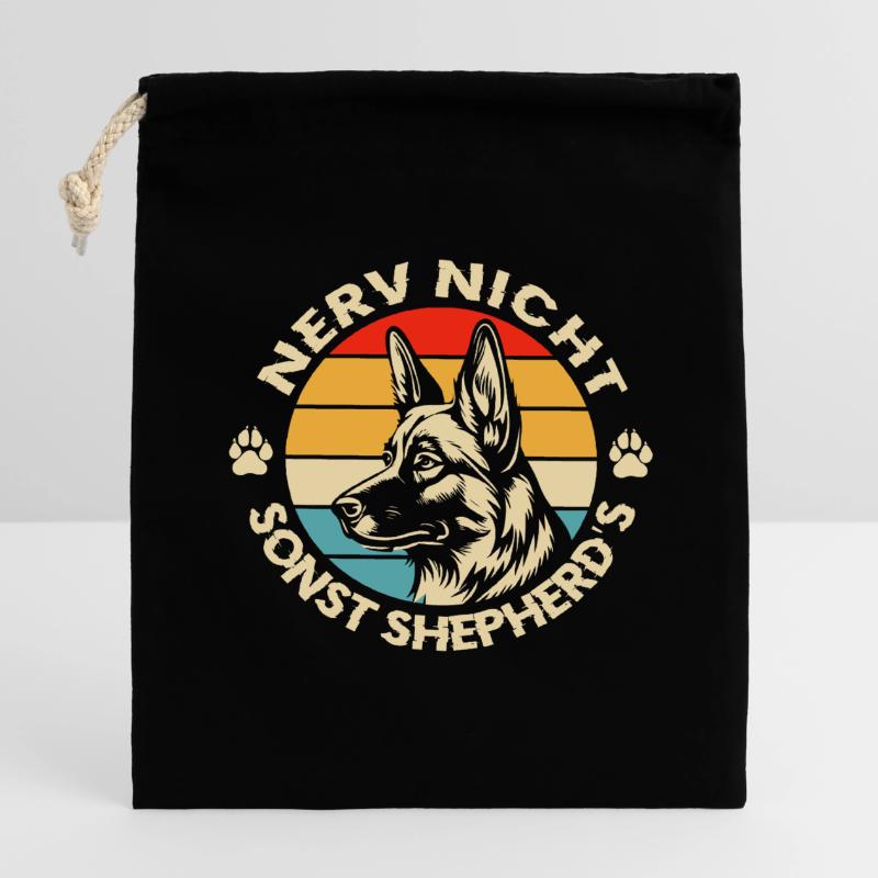 Schäferhund Geschenke Hund Herrchen Gassi Verschließbarer Geschenkbeutel aus Baumwolle (14x20cm)