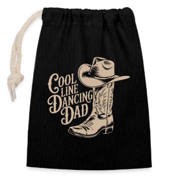 Décoration de style chapeau de cowboy pour papa danseur en ligne - Sac cadeau en coton avec cordon (14 x 20 cm) - noir - Devant