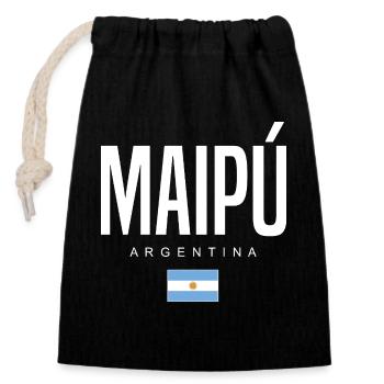Maipú Argentinien Argentinier - Verschließbarer Geschenkbeutel aus Baumwolle (14x20cm) - Schwarz - Vorne