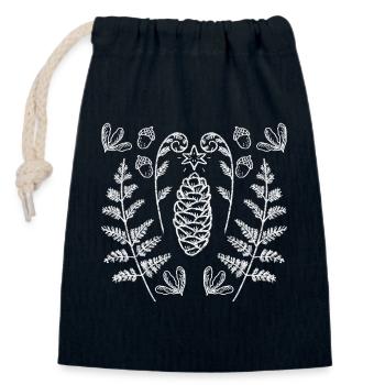 Autumn decorations - Closable cotton gift bag (14x20cm) - navy - Front