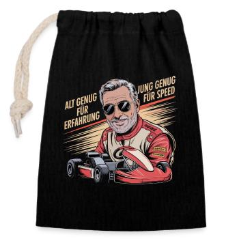 Go Kart Experience Retirees Speed Karting Go-Karting - Closable cotton gift bag (14x20cm) - black - Front