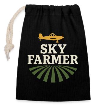 Ländliche Luftfahrt Landwirtschaft Pilotgeschenk - Verschließbarer Geschenkbeutel aus Baumwolle (14x20cm) - Schwarz - Vorne
