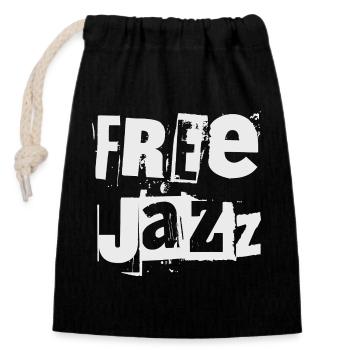 Typographie grunge free jazz - Sac cadeau en coton avec cordon (14 x 20 cm) - noir - Devant