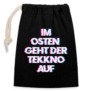 Hardtekk Tekk - Closable cotton gift bag (14x20cm) - black - Front