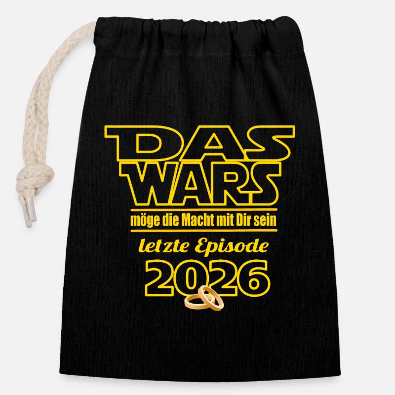  Abschied Jungeselle /  Junggesellin 2026 Das Wars - Verschließbarer Geschenkbeutel aus Baumwolle (14x20cm) - Schwarz