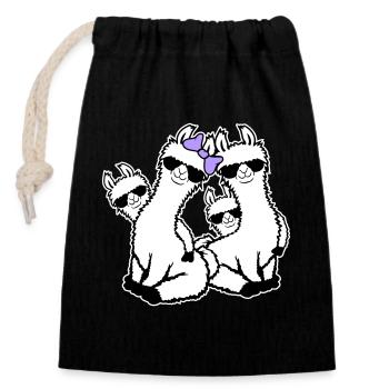 Llamas Mom Kids Family Dad Dad Sunglasses - Closable cotton gift bag (14x20cm) - black - Front