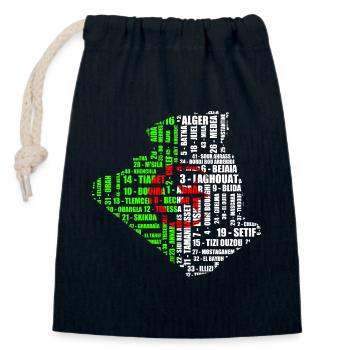 Carte d'Algérie en couleur drapeau et 48 wilayas - Verschließbarer Geschenkbeutel aus Baumwolle (14x20cm) - Navy - Vorne