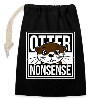 Otter Nonsense Lustig Wortspiel Otter Liebe Spruch - Verschließbarer Geschenkbeutel aus Baumwolle (14x20cm) - Schwarz - Vorne