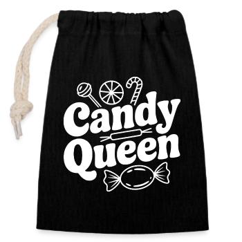 Candy Queen - Closable cotton gift bag (14x20cm) - black - Front