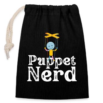 Marionnette de nerds marionnettes - Sac cadeau en coton avec cordon (14 x 20 cm) - noir - Devant