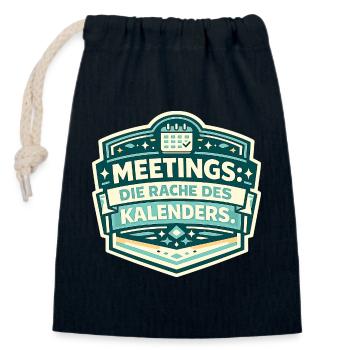 Meetings: Die Rache des Kalenders - Verschließbarer Geschenkbeutel aus Baumwolle (14x20cm) - Navy - Vorne