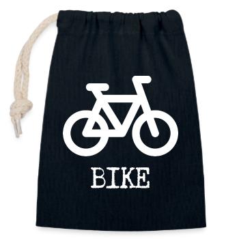 Bike - Closable cotton gift bag (14x20cm) - navy - Front