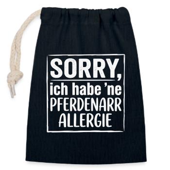 Funny Horse Shirt, Horse Lover Allergy - Closable cotton gift bag (14x20cm) - navy - Front