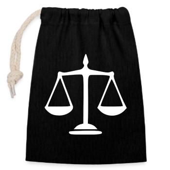 Law Lawyer Libra Lawyer Court Law - Closable cotton gift bag (14x20cm) - black - Front