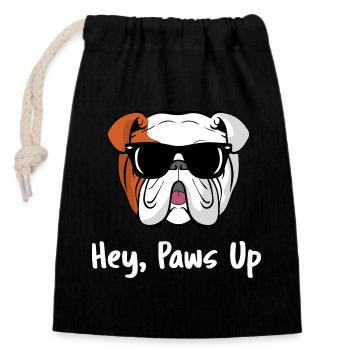 Hey Paws Up English Bulldog Lunettes de soleil cool - Sac cadeau en coton avec cordon (14 x 20 cm) - noir - Devant