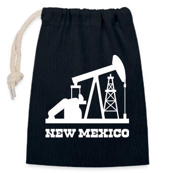 New Mexico Oilfield Pumpjack Design - Closable cotton gift bag (14x20cm) - navy - Front
