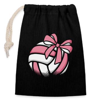 Volleyball Girls Beach Volleyball Volleyball Player - Closable cotton gift bag (14x20cm) - black - Front