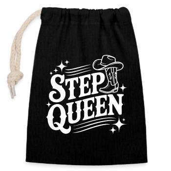 Step Queen Line Dance Cowboy Style - Closable cotton gift bag (14x20cm) - black - Front