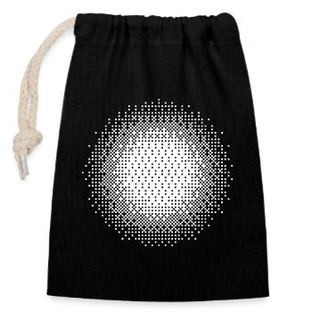 Mosaïque circulaire en demi-tons - Sac cadeau en coton avec cordon (14 x 20 cm) - noir - Devant