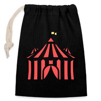 Circus Tent Flat Design Event - Closable cotton gift bag (14x20cm) - black - Front