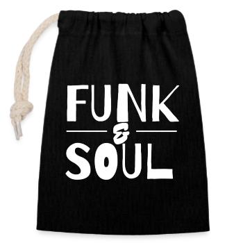 Typographie rétro funk & soul - Sac cadeau en coton avec cordon (14 x 20 cm) - noir - Devant