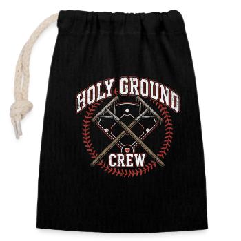Holy Ground Crew Christlicher Baseball Glaube - Verschließbarer Geschenkbeutel aus Baumwolle (14x20cm) - Schwarz - Vorne