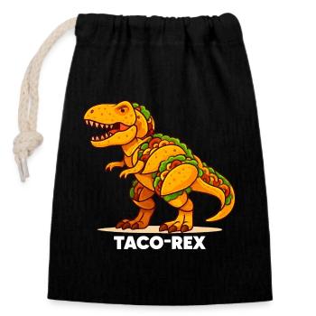 T-Rex Taco Dino - Closable cotton gift bag (14x20cm) - black - Front