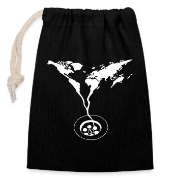 The End of the World (white) - Closable cotton gift bag (14x20cm) - black - Front