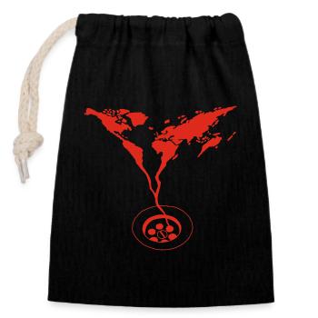 The End of the World (red) - Closable cotton gift bag (14x20cm) - black - Front