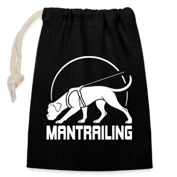 Boxer Mantrailing Hundesport Hunde Wilsigns - Verschließbarer Geschenkbeutel aus Baumwolle (14x20cm) - Schwarz - Vorne