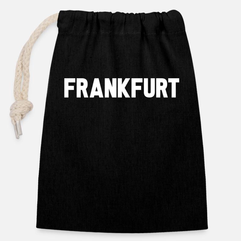 Frankfurt - Verschließbarer Geschenkbeutel aus Baumwolle (14x20cm) - Schwarz