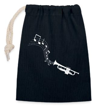 trumpet - Closable cotton gift bag (14x20cm) - navy - Front