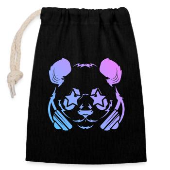 Panda Panda Bear - Closable cotton gift bag (14x20cm) - black - Front