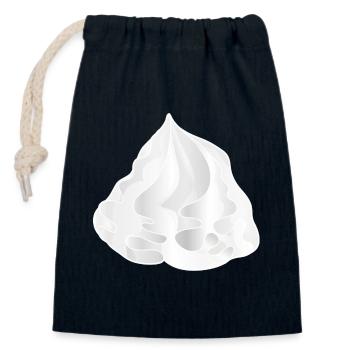 snow-white delicious cream hood for garnissing - Closable cotton gift bag (14x20cm) - navy - Front