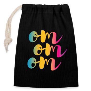 Om Yoga Namaste Rainbow Meditation Gradient - Closable cotton gift bag (14x20cm) - black - Front