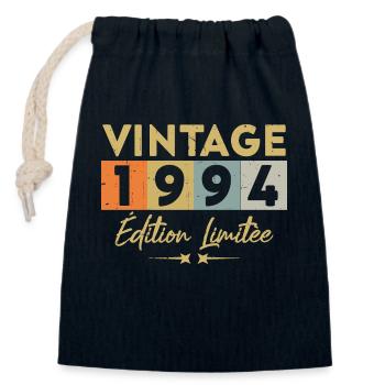 Vintage 1994 Édition Limitée - Sac cadeau en coton avec cordon (14 x 20 cm) - bleu marine - Devant