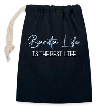 Espresso Milk Foam Morning Muffle - Closable cotton gift bag (14x20cm) - navy - Front