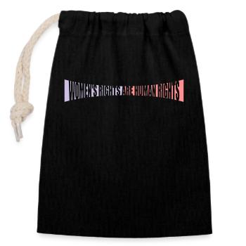womens rights feminist quote - Closable cotton gift bag (14x20cm) - black - Front
