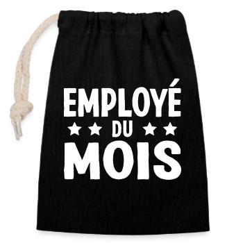 Employé Du Mois Employee of the Month Récompense - Sac cadeau en coton avec cordon (14 x 20 cm) - noir - Devant